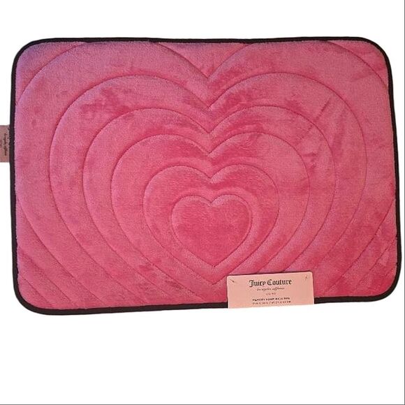 Juicy Couture Home Heart Embossed Memory Foam Bath Rug - Picture 2 of 5